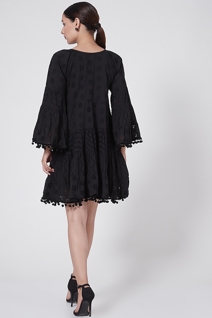 Black Eyelet Tiered Summer Dress by First Resort by Ramola Bachchan at Pernia's Pop Up Shop