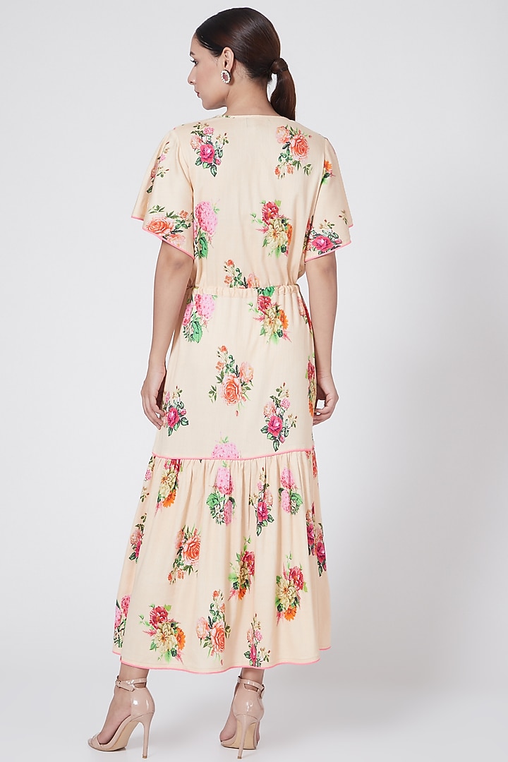Yellow Ruffled Summer Dress With Tassels by First Resort by Ramola Bachchan at Pernia's Pop Up Shop