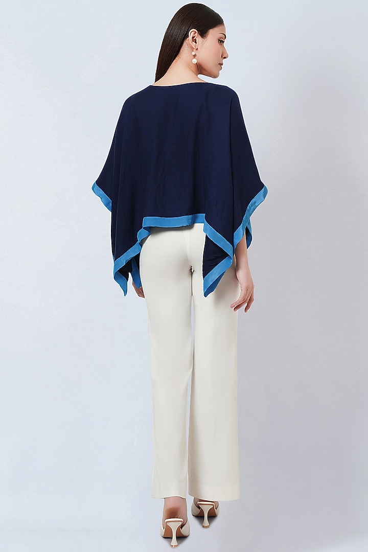 Dark Blue Cashmere Cape by First Resort by Ramola Bachchan at Pernia's Pop Up Shop