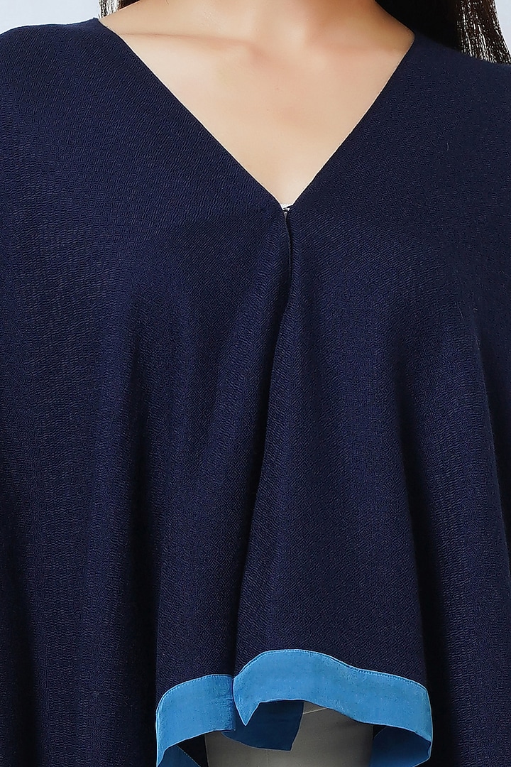 Dark Blue Cashmere Cape by First Resort by Ramola Bachchan at Pernia's Pop Up Shop