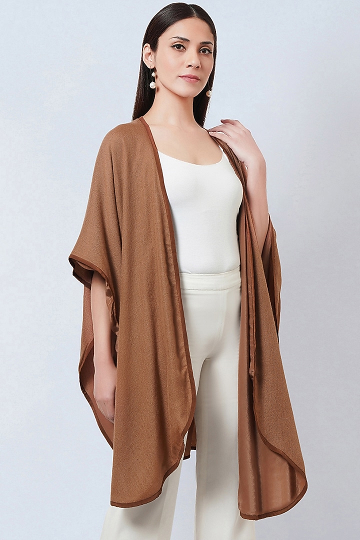 Brown Cashmere Cape by First Resort by Ramola Bachchan at Pernia's Pop Up Shop