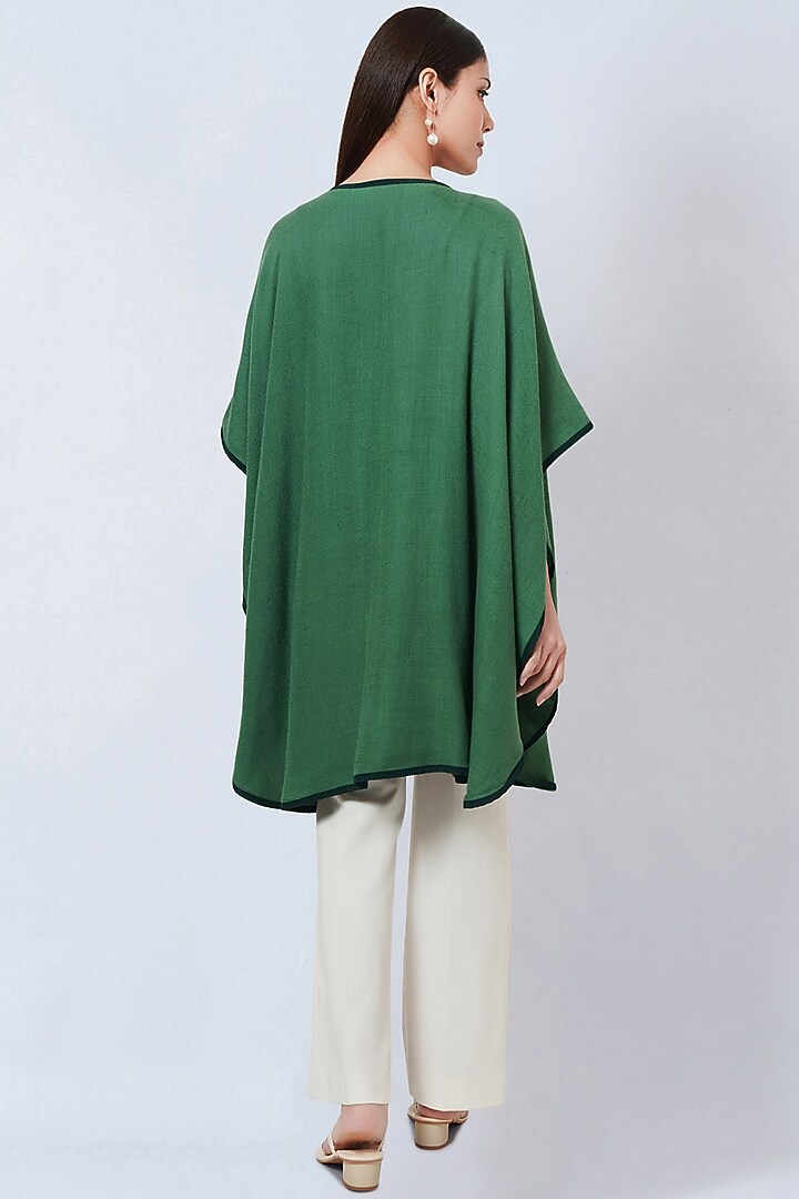 Emerald Green Cashmere Cape by First Resort by Ramola Bachchan at Pernia's Pop Up Shop