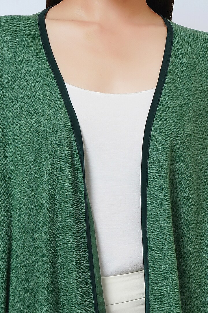 Emerald Green Cashmere Cape by First Resort by Ramola Bachchan at Pernia's Pop Up Shop