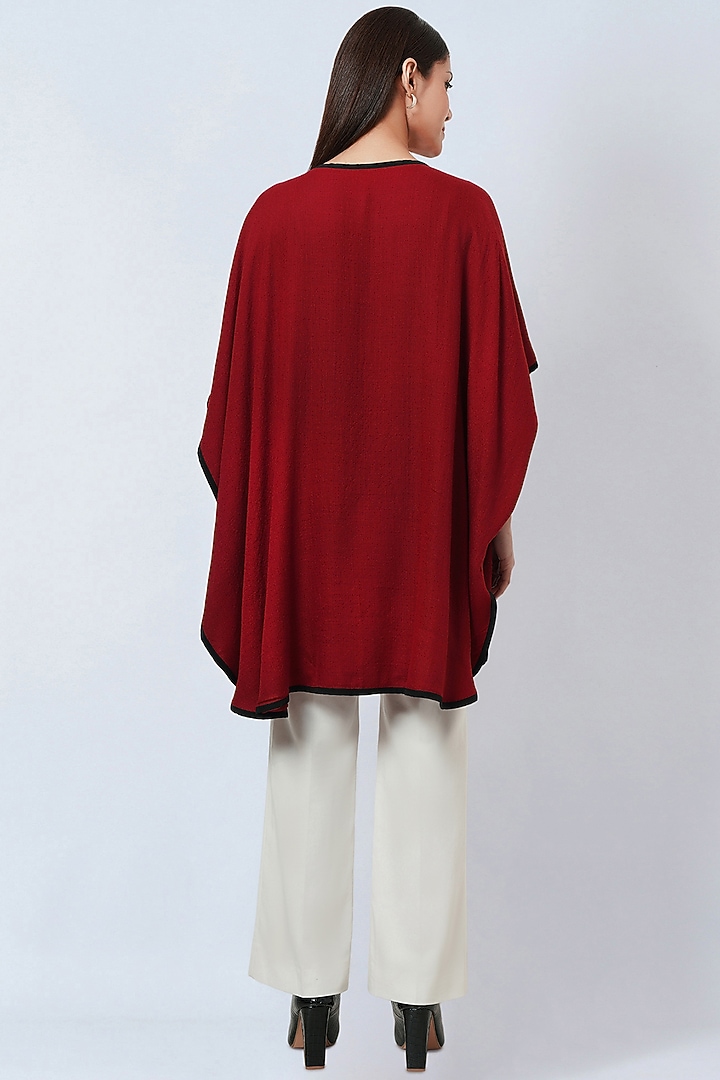 Maroon Cashmere Cape by First Resort by Ramola Bachchan at Pernia's Pop Up Shop