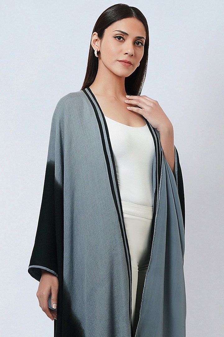 Grey & Black Cashmere Ombre Cape by First Resort by Ramola Bachchan at Pernia's Pop Up Shop