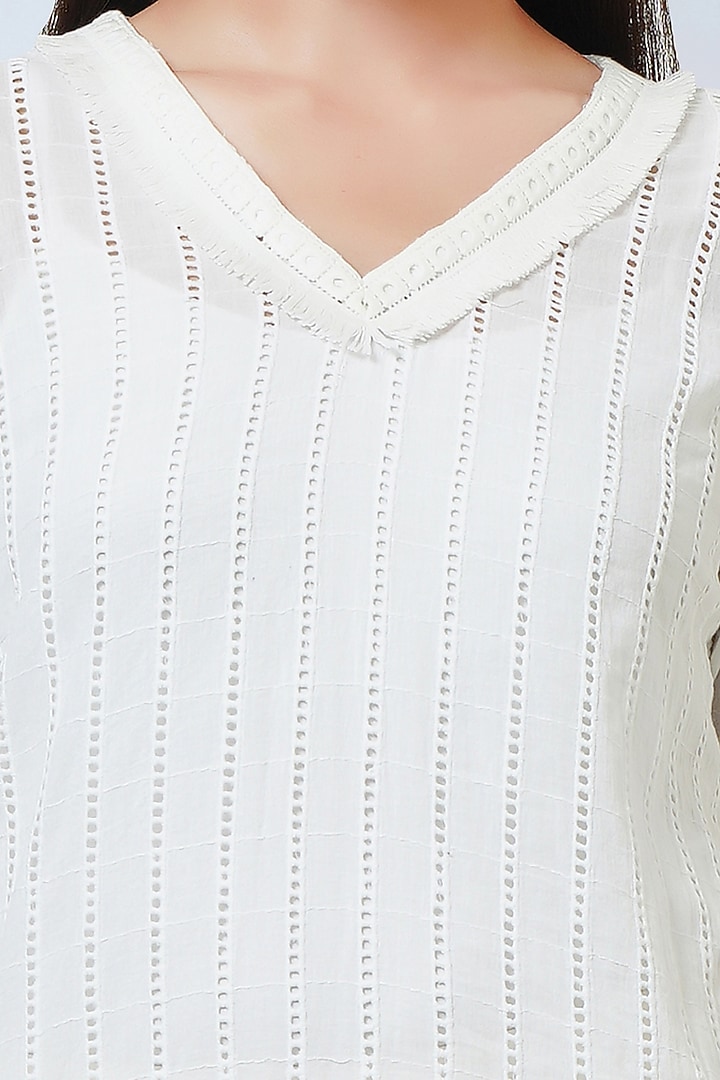 White Cotton Top by First Resort by Ramola Bachchan at Pernia's Pop Up Shop
