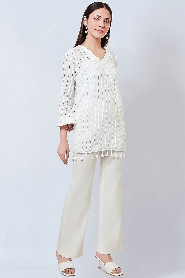 White Cotton Top by First Resort by Ramola Bachchan at Pernia's Pop Up Shop