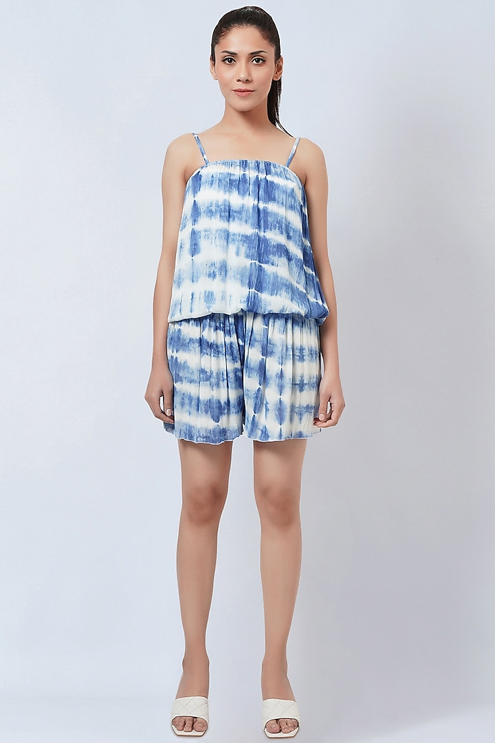 Blue Viscose Rayon Tie-Dye Printed Camisole by First Resort by Ramola Bachchan