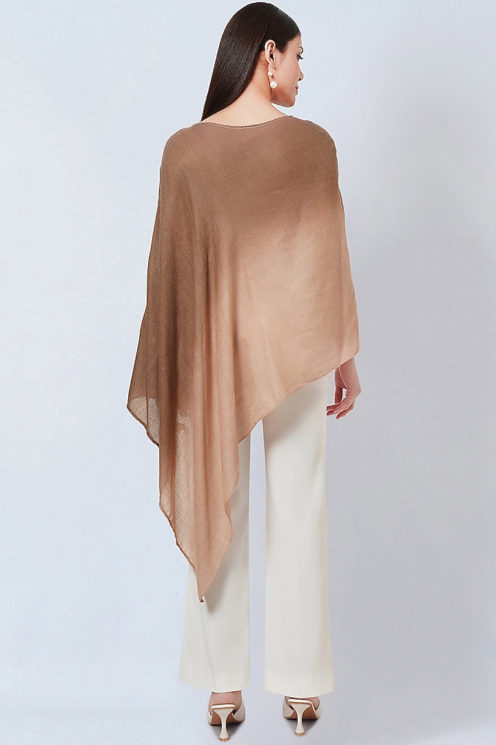 Brown Ombre Cashmere Embellished Poncho Top by First Resort by Ramola Bachchan at Pernia's Pop Up Shop