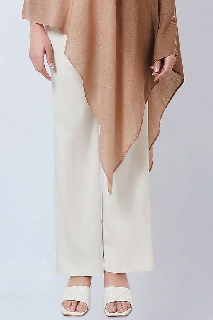 Brown Ombre Cashmere Embellished Poncho Top by First Resort by Ramola Bachchan at Pernia's Pop Up Shop