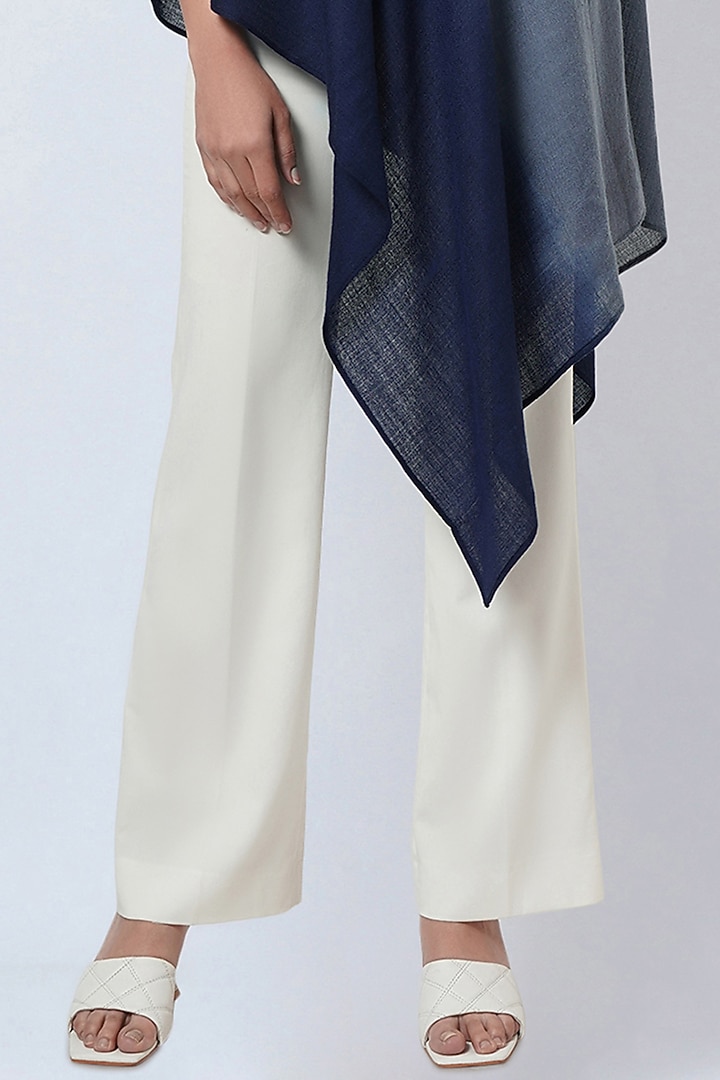 Grey & Blue Ombre Cashmere Embellished Poncho Top by First Resort by Ramola Bachchan at Pernia's Pop Up Shop