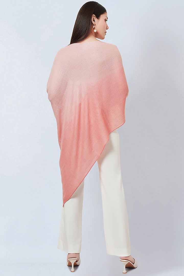 Pink Ombre Cashmere Embellished Poncho Top by First Resort by Ramola Bachchan at Pernia's Pop Up Shop