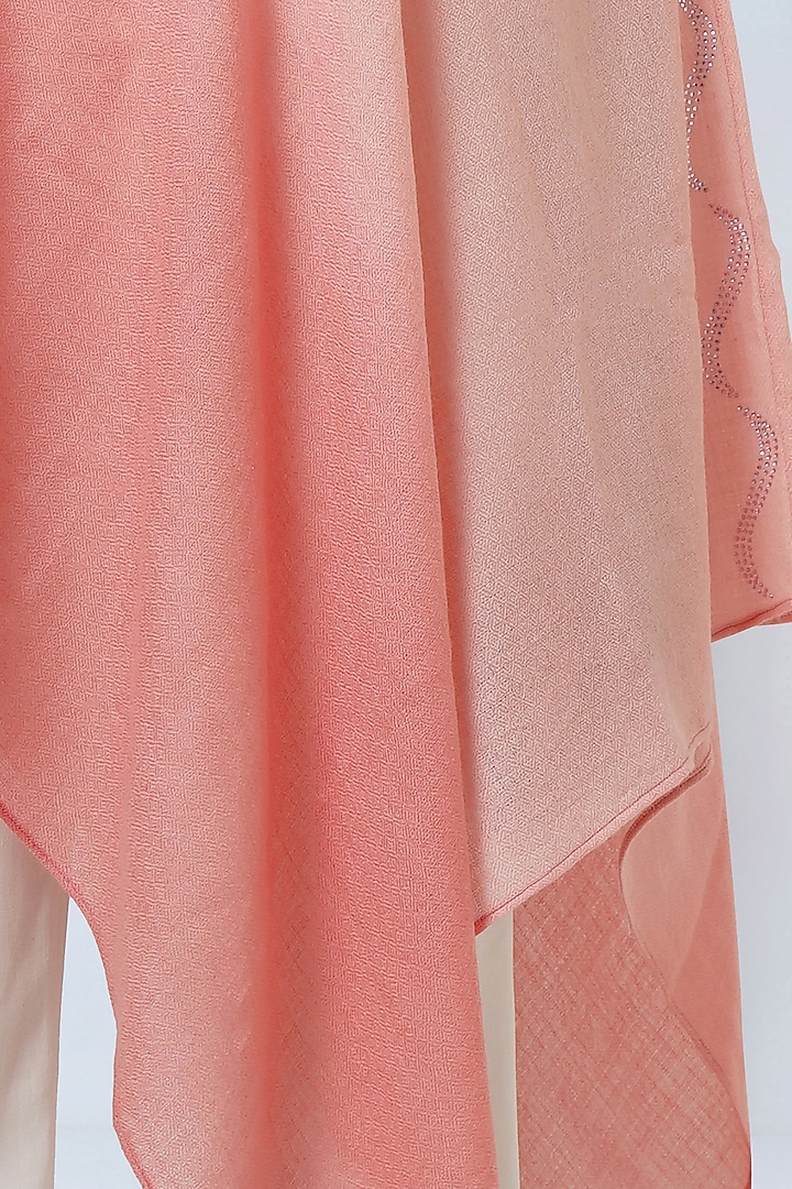 Pink Ombre Cashmere Embellished Poncho Top by First Resort by Ramola Bachchan at Pernia's Pop Up Shop