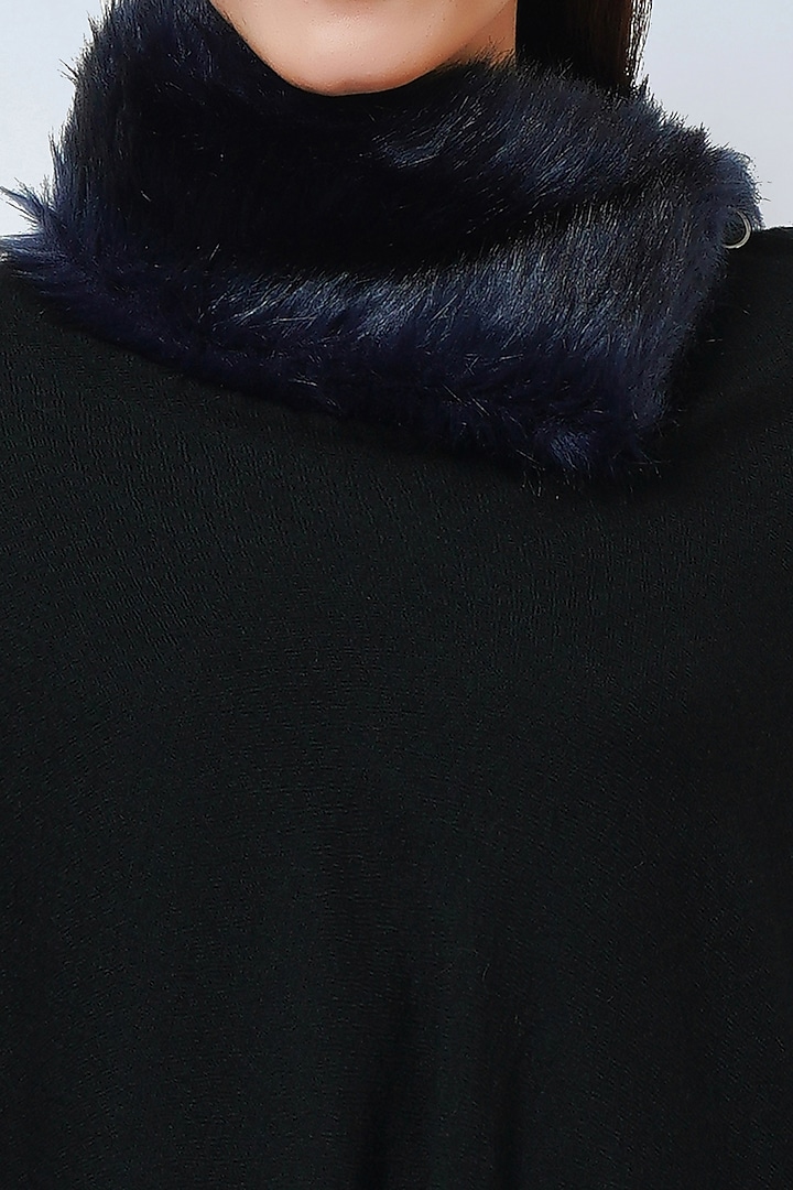 Black Cashmere Asymmetrical Poncho Top by First Resort by Ramola Bachchan at Pernia's Pop Up Shop