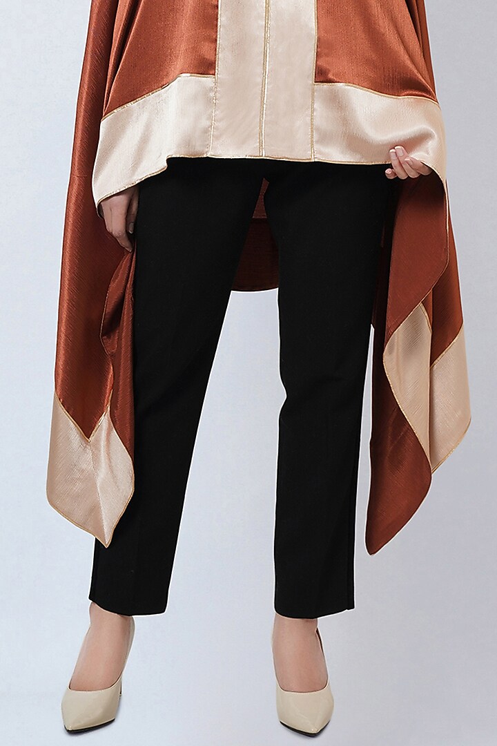 Bronze & Gold Satin Asymmetric Tunic by First Resort by Ramola Bachchan at Pernia's Pop Up Shop