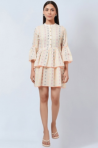 Nude Cotton Cambric Dress by First Resort by Ramola Bachchan