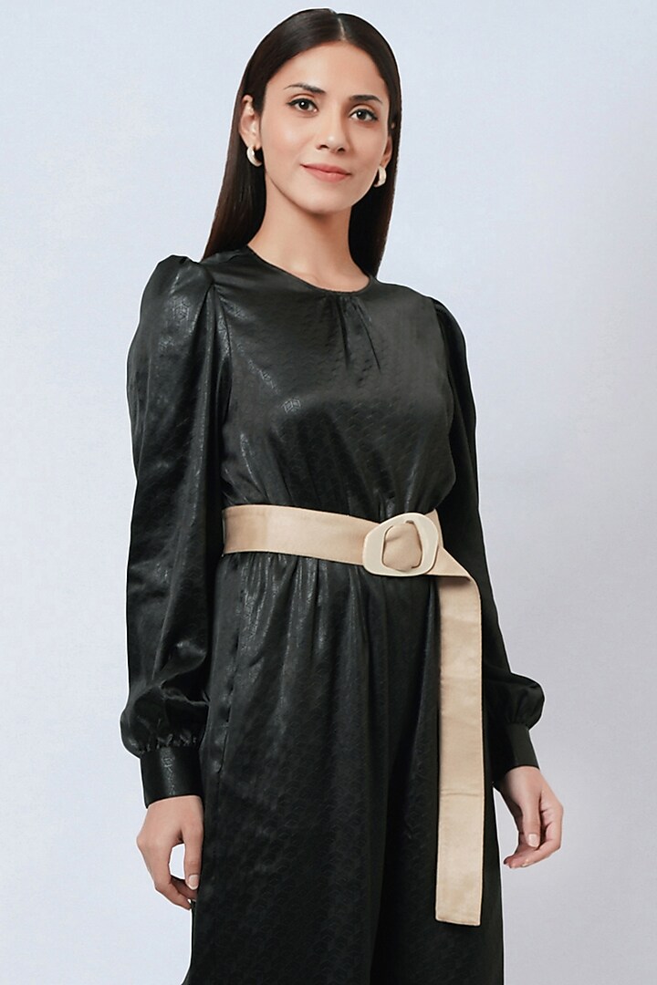 Black Polyester Satin Jumpsuit by First Resort by Ramola Bachchan at Pernia's Pop Up Shop