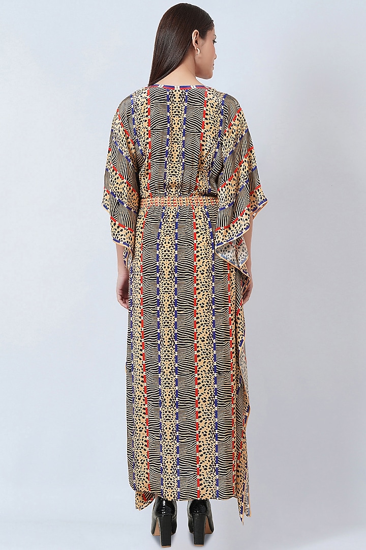 Marigold Silk Crepe Printed Kaftan by First Resort by Ramola Bachchan at Pernia's Pop Up Shop