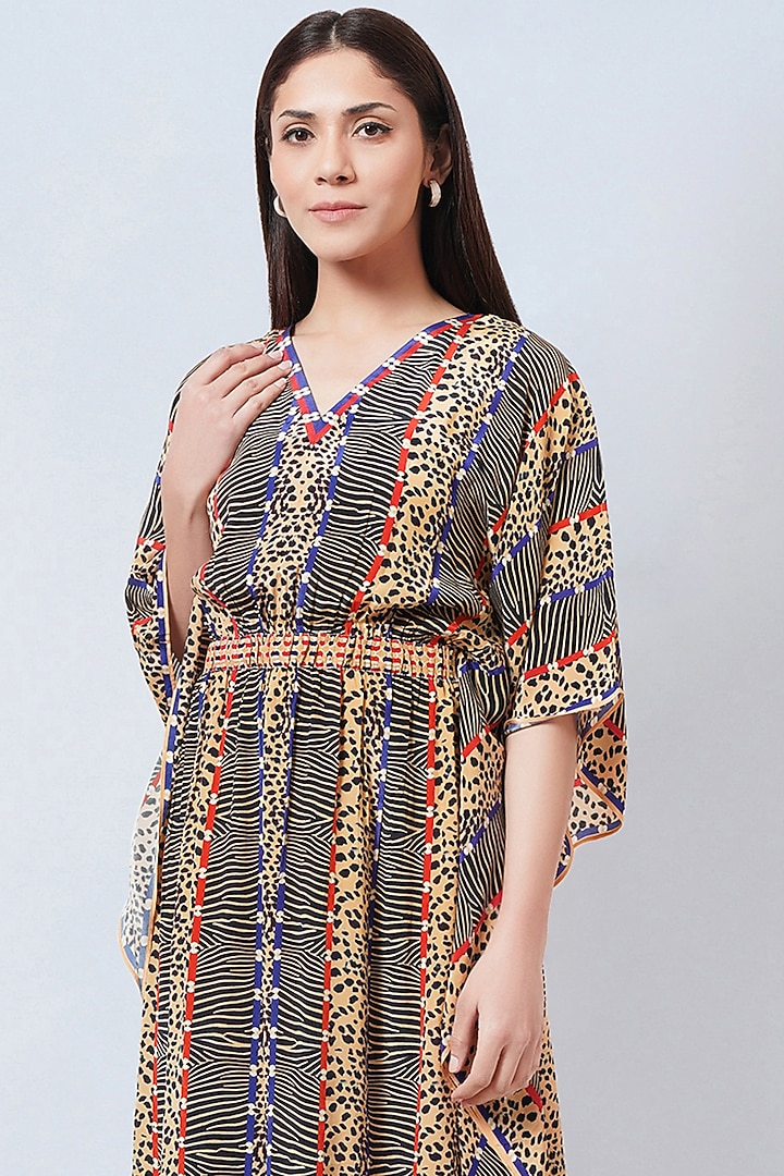 Marigold Silk Crepe Printed Kaftan by First Resort by Ramola Bachchan at Pernia's Pop Up Shop