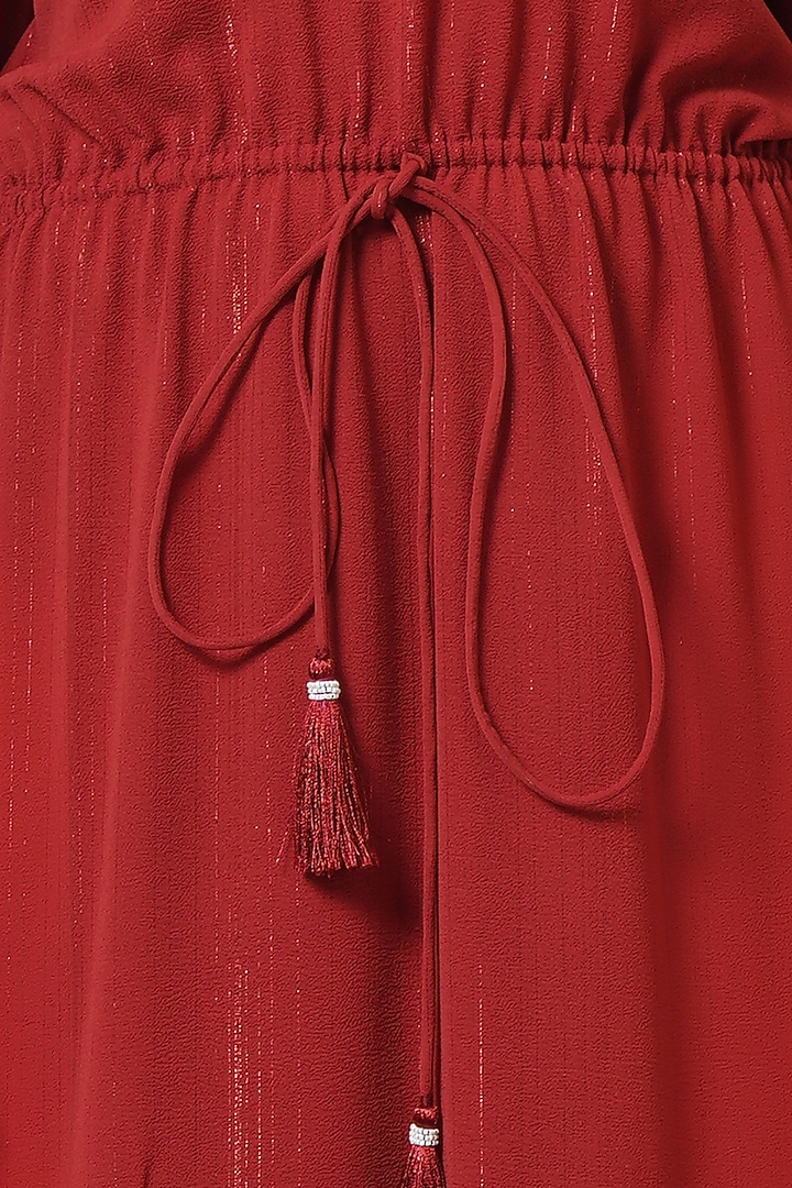 Maroon Lurex Georgette Kaftan by First Resort by Ramola Bachchan at Pernia's Pop Up Shop