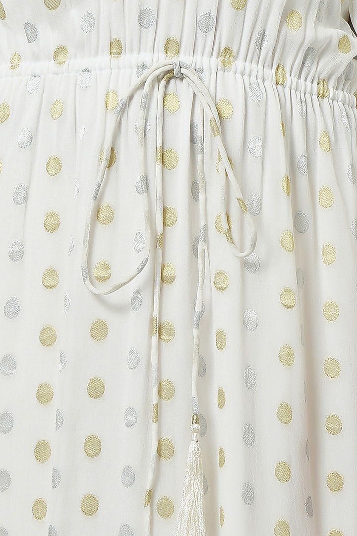 Ivory Lurex Georgette Kaftan by First Resort by Ramola Bachchan at Pernia's Pop Up Shop