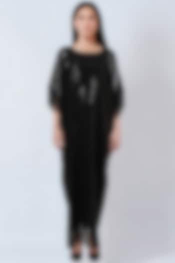 Black Sequins Georgette Kaftan by First Resort by Ramola Bachchan