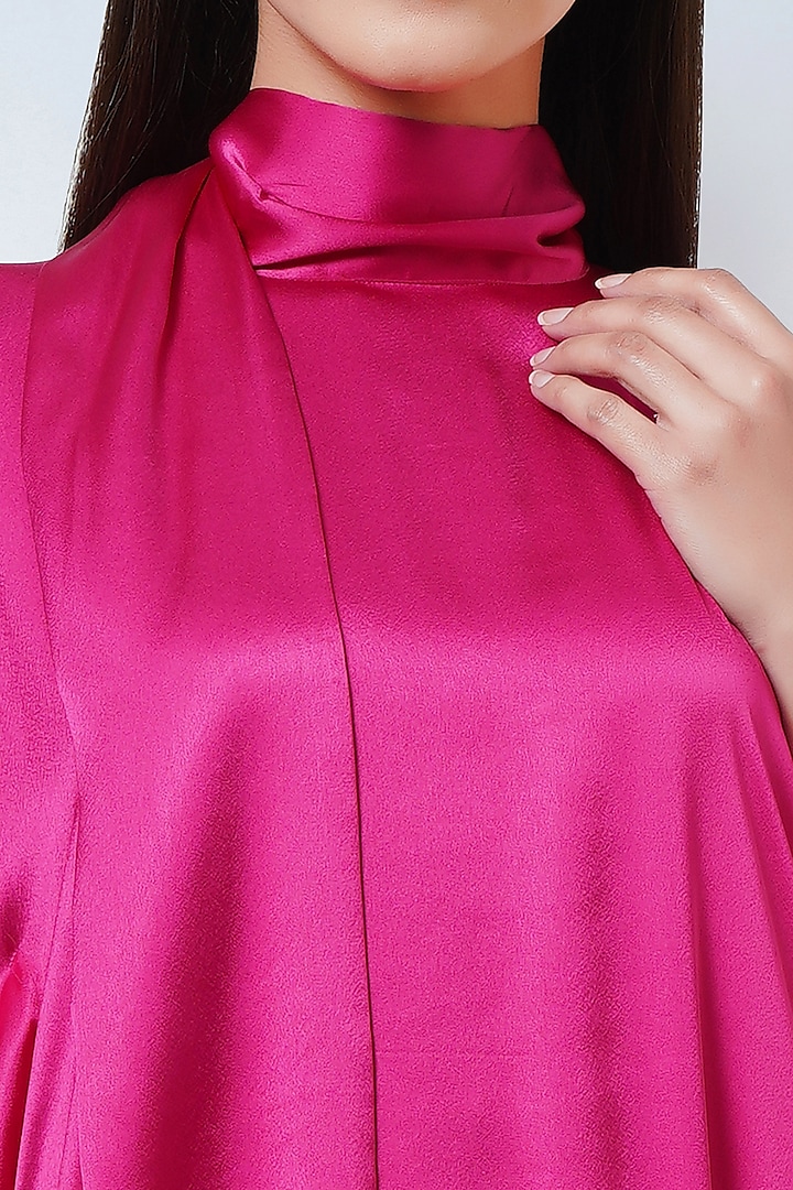 Pink long collar embellished satin shirt - Women-shirts by FIRST RESORT BY RAMOLA BACHCHAN