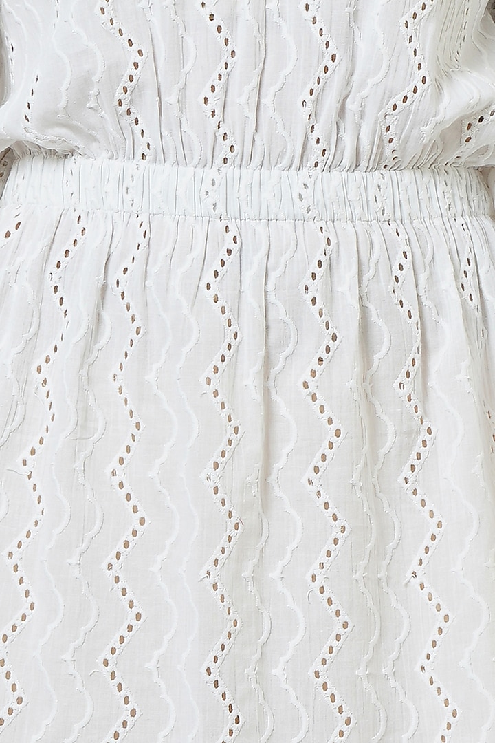 White Cotton Eyelet Kaftan Top by First Resort by Ramola Bachchan at Pernia's Pop Up Shop