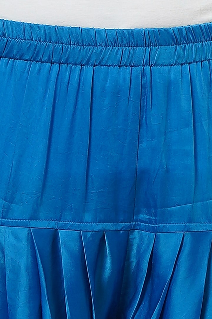 Cobalt Blue Bemberg Satin Dhoti Pants by First Resort by Ramola Bachchan at Pernia's Pop Up Shop