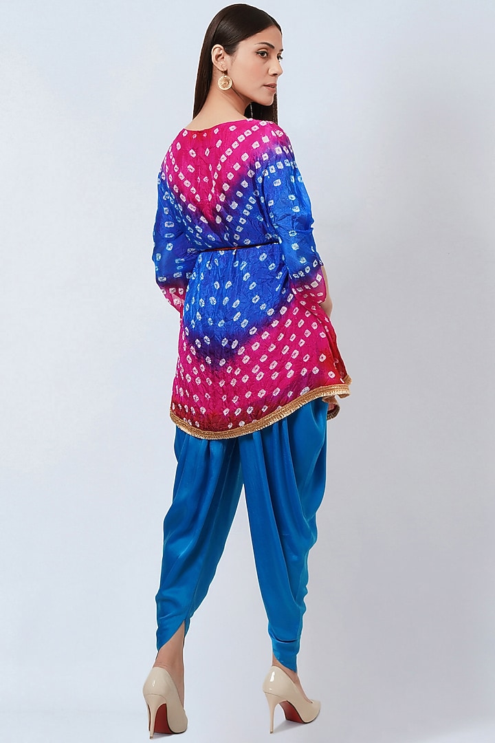 Multi-Colored Taffeta Silk & Bemberg Satin Printed Tunic Set by First Resort by Ramola Bachchan at Pernia's Pop Up Shop