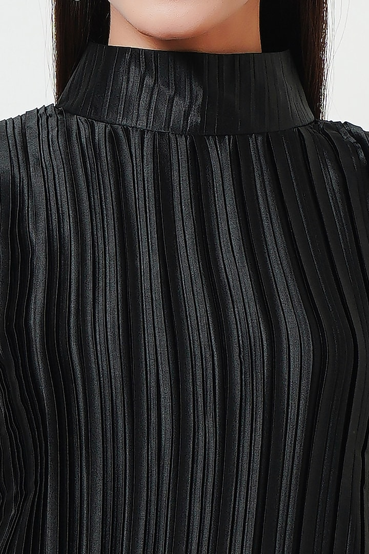 Black Polyester Satin Co-Ord Set by First Resort by Ramola Bachchan at Pernia's Pop Up Shop