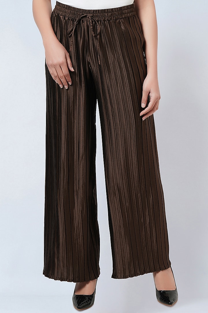 Brown Polyester Satin Co-Ord Set by First Resort by Ramola Bachchan at Pernia's Pop Up Shop