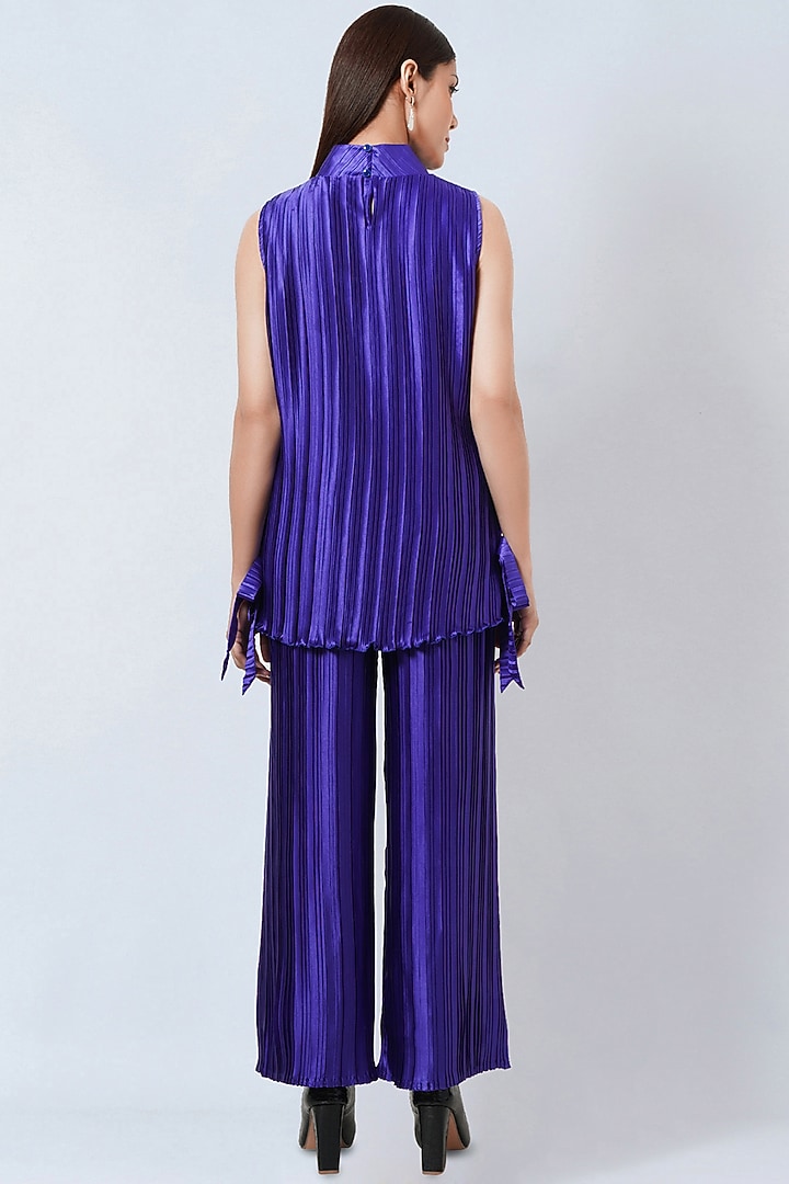 Purple Polyester Satin Co-Ord Set by First Resort by Ramola Bachchan at Pernia's Pop Up Shop
