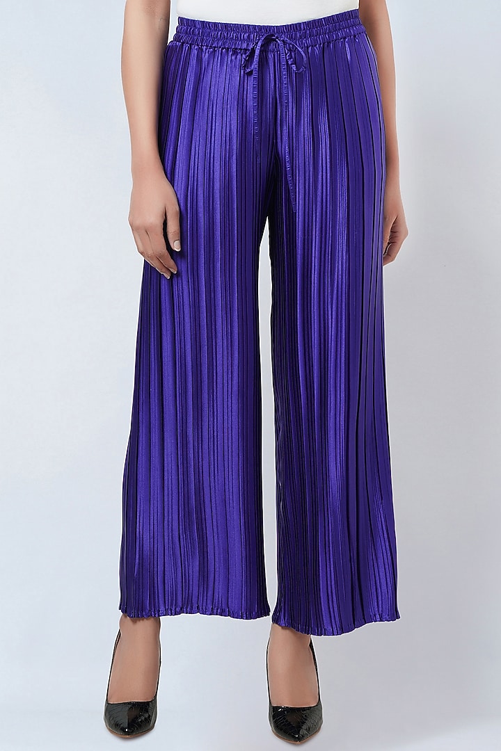 Purple Polyester Satin Co-Ord Set by First Resort by Ramola Bachchan at Pernia's Pop Up Shop