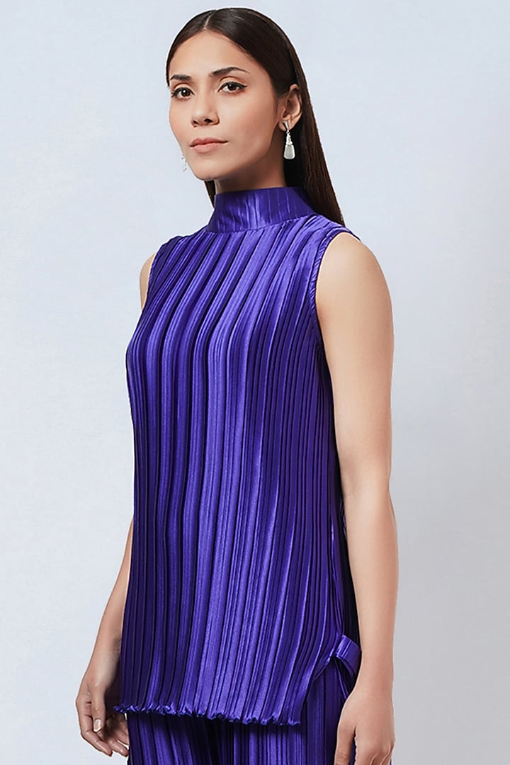 Purple Polyester Satin Co-Ord Set by First Resort by Ramola Bachchan at Pernia's Pop Up Shop