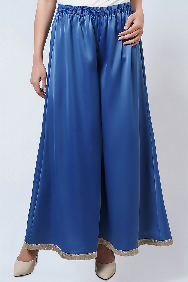 Cobalt Blue Polyester Crepe Tunic Set by First Resort by Ramola Bachchan at Pernia's Pop Up Shop