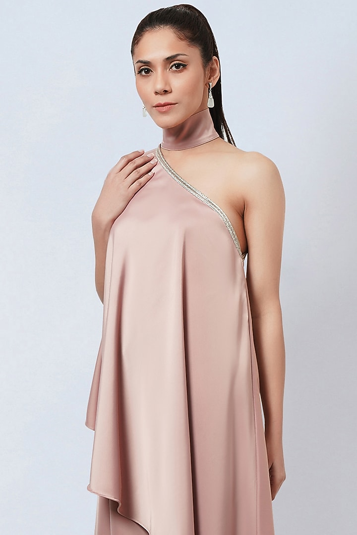 Blush Pink Polyester Crepe Tunic Set by First Resort by Ramola Bachchan at Pernia's Pop Up Shop