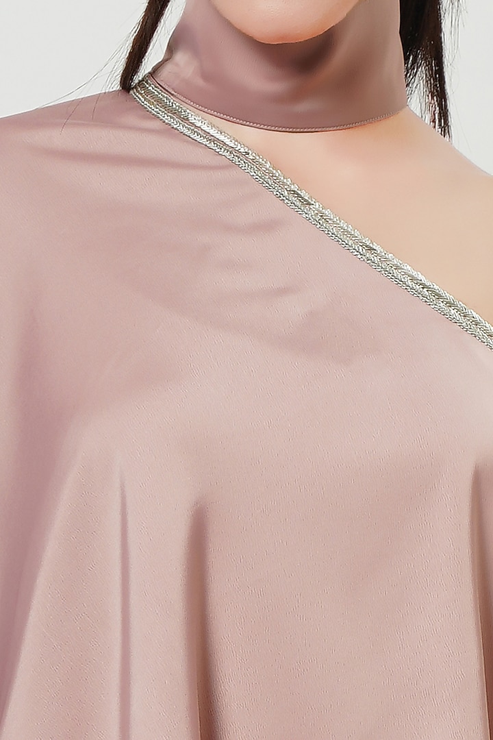 Blush Pink Polyester Crepe Tunic Set by First Resort by Ramola Bachchan at Pernia's Pop Up Shop