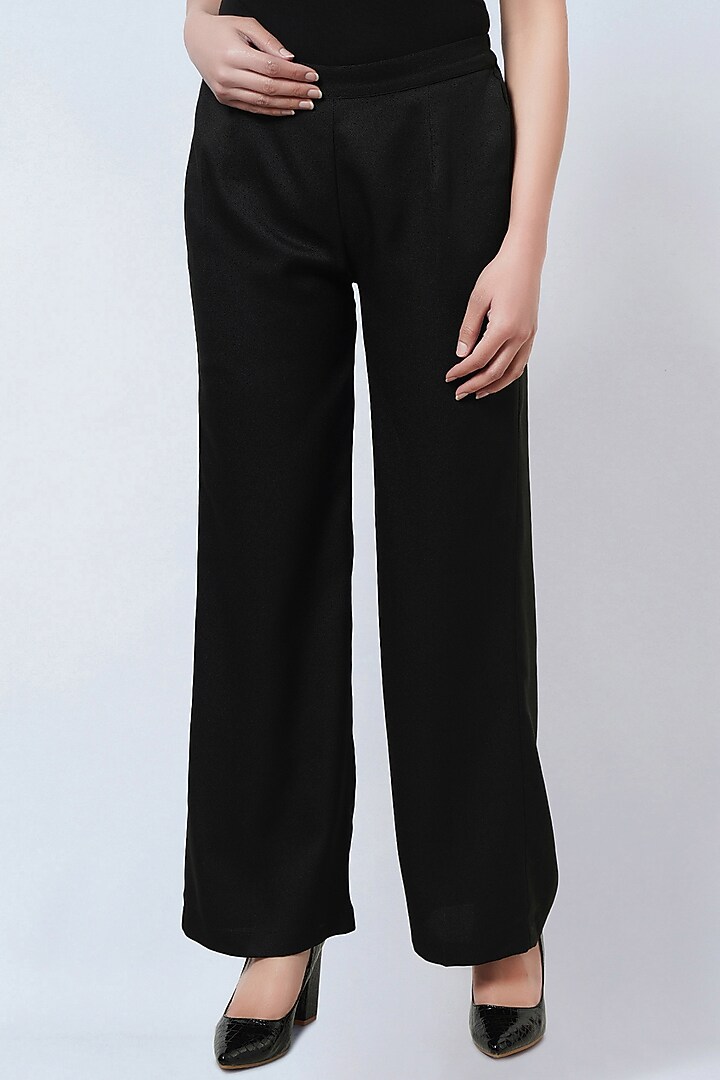 Black & Blue Viscose Crepe Floral Printed Pant Set by First Resort by Ramola Bachchan at Pernia's Pop Up Shop