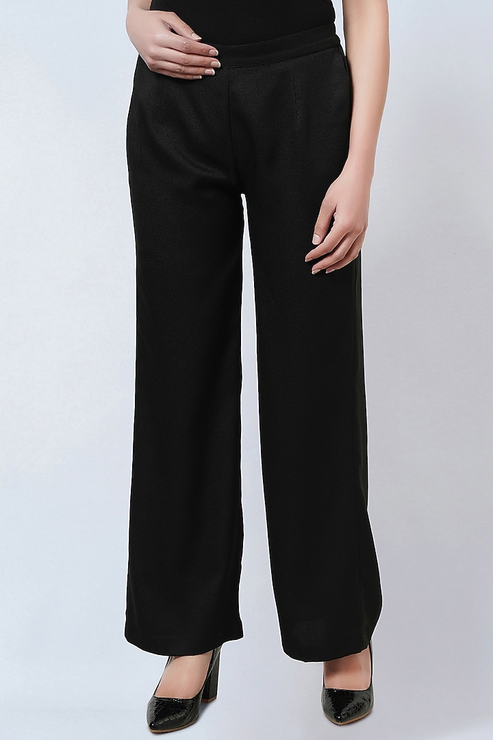 Black Viscose Crepe Floral Printed Pant Set by First Resort by Ramola Bachchan at Pernia's Pop Up Shop