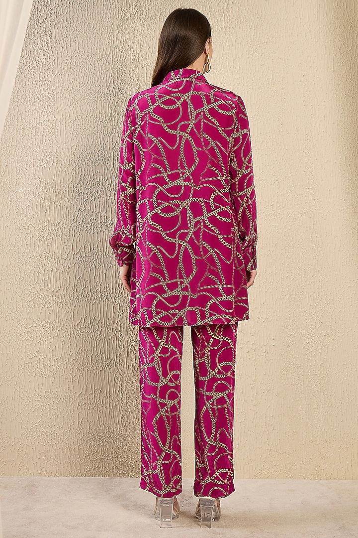 Pink Viscose Crepe Printed Co-Ord Set by First Resort by Ramola Bachchan at Pernia's Pop Up Shop