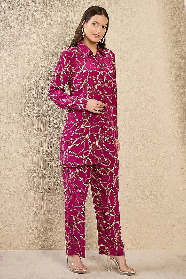 Pink Viscose Crepe Printed Co-Ord Set by First Resort by Ramola Bachchan at Pernia's Pop Up Shop