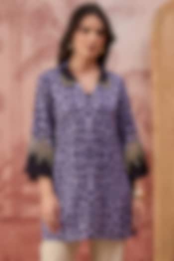 Purple Cotton Silk Printed Tunic by First Resort by Ramola Bachchan at Pernia's Pop Up Shop