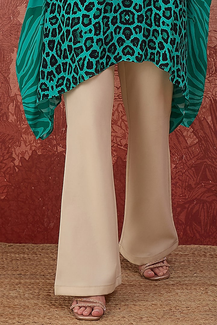 Turquoise Viscose Crepe Leopard Printed Tunic by First Resort by Ramola Bachchan at Pernia's Pop Up Shop