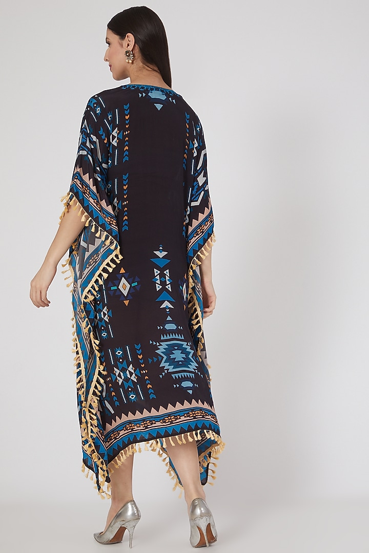 Black & Blue Printed Kaftan by First Resort by Ramola Bachchan at Pernia's Pop Up Shop
