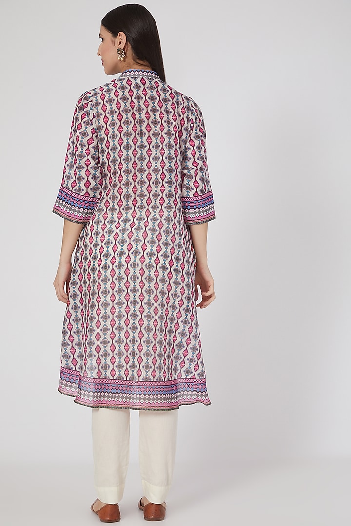 Multi Colored Asymmetrical Shirt Kurta by First Resort by Ramola Bachchan at Pernia's Pop Up Shop