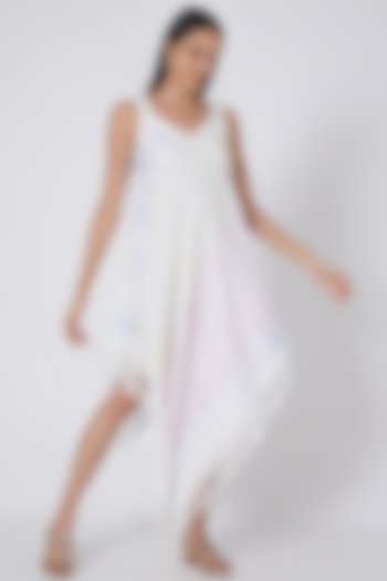 White Printed Handkerchief Summer Dress by First Resort by Ramola Bachchan at Pernia's Pop Up Shop