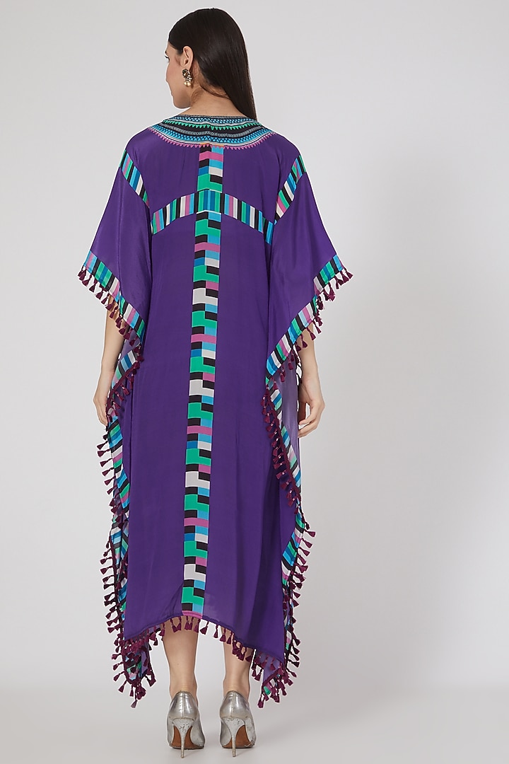 Purple Printed Kaftan by First Resort by Ramola Bachchan at Pernia's Pop Up Shop