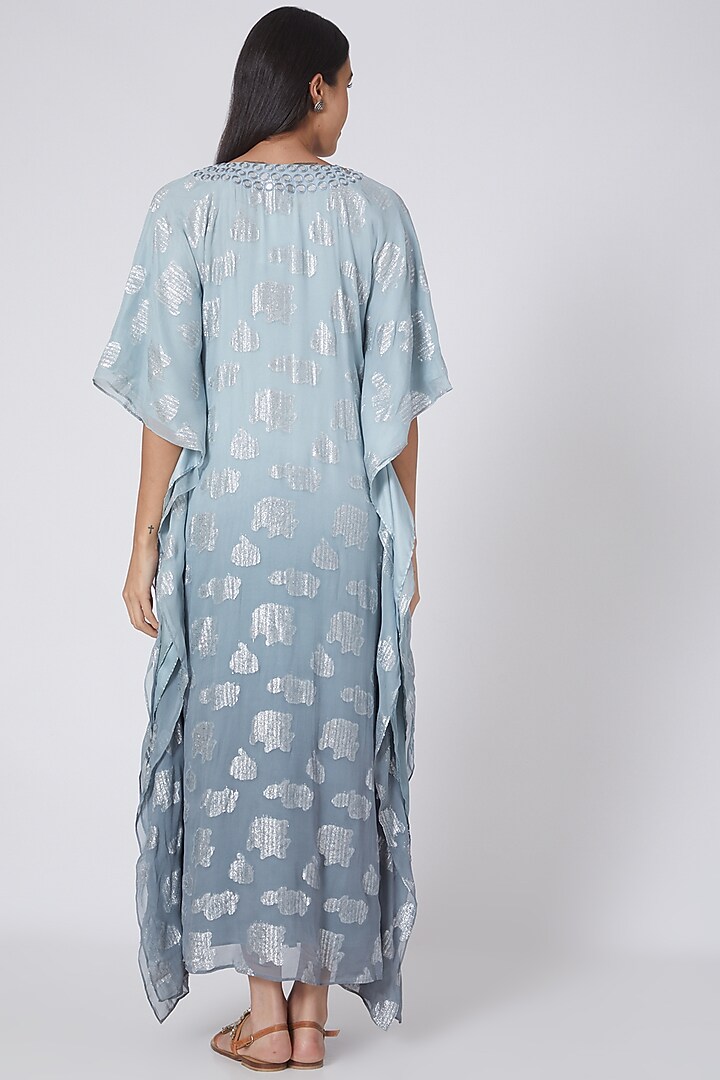 Grey & Silver Ombre Embroidered Kaftan by First Resort by Ramola Bachchan at Pernia's Pop Up Shop