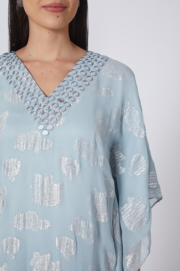 Grey & Silver Ombre Embroidered Kaftan by First Resort by Ramola Bachchan at Pernia's Pop Up Shop